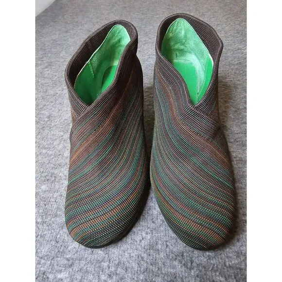 United Nude Fold Mid Green/Brown Ankle Heeled Booties Size 35 /‎ 5