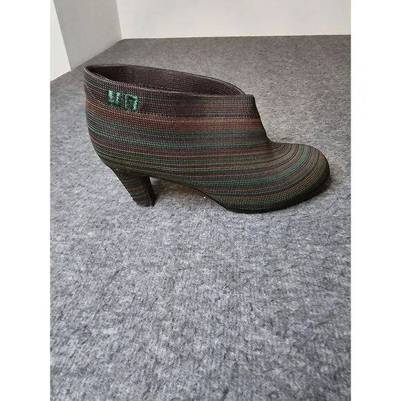 United Nude Fold Mid Green/Brown Ankle Heeled Booties Size 35 /‎ 5