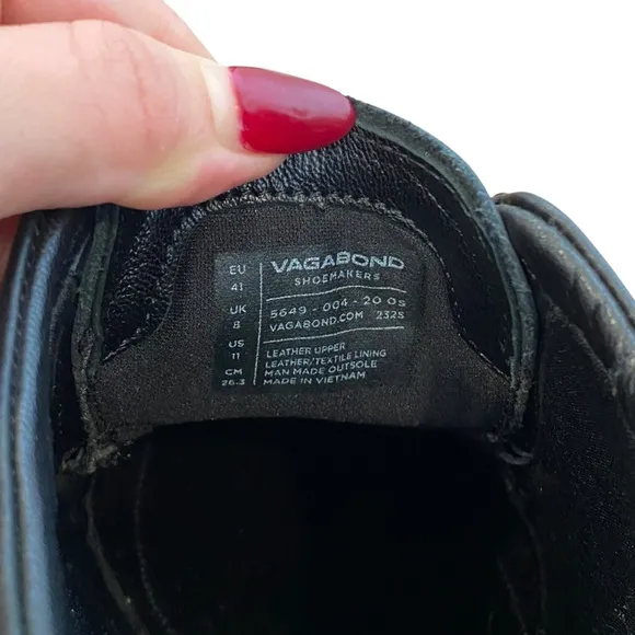 Vagabond Cosmo 2.0 Black Polished Leather Lace Up Loafer