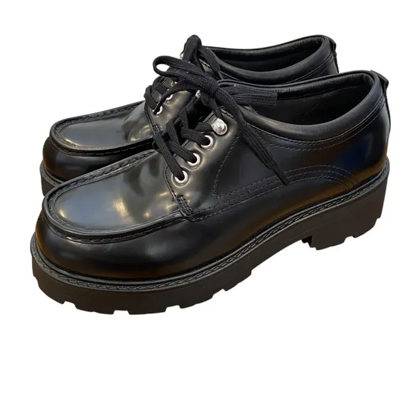 Vagabond Cosmo 2.0 Black Polished Leather Lace Up Loafer