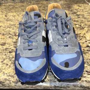 Valentino Blue and Gray Sneakers Retro Athletic Style