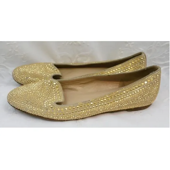 Valentino Garavani Gold Leather 38.5 Flats