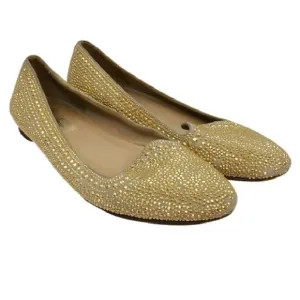 Valentino Garavani Gold Leather 38.5 Flats
