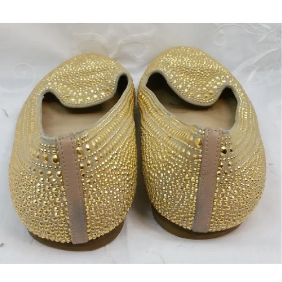 Valentino Garavani Gold Leather 38.5 Flats