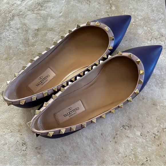 Valentino Garavani Rockstud leather flats 37.5