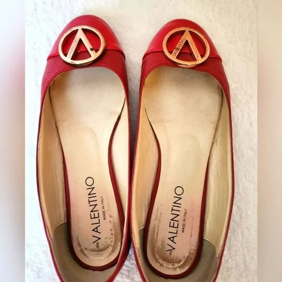 Valentino Red Leather Flats
