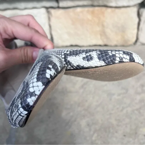 van elslander snake print leather ballet flats Sz 38.5