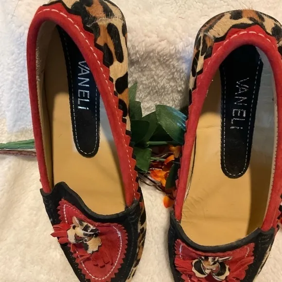 VANELI Calf Fur Moccasins with Tassels