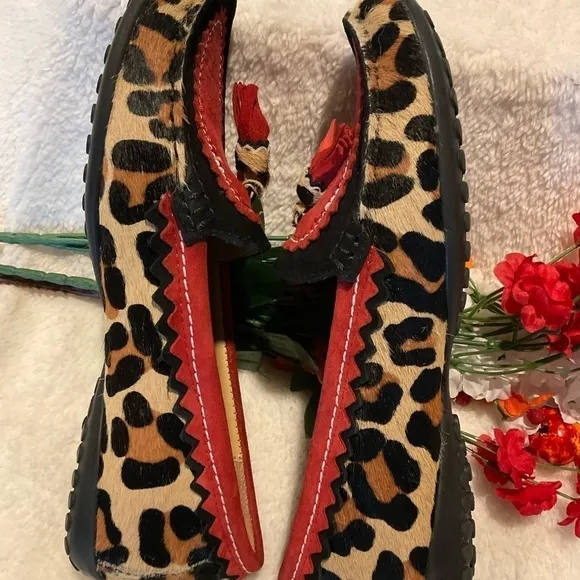 VANELI Calf Fur Moccasins with Tassels