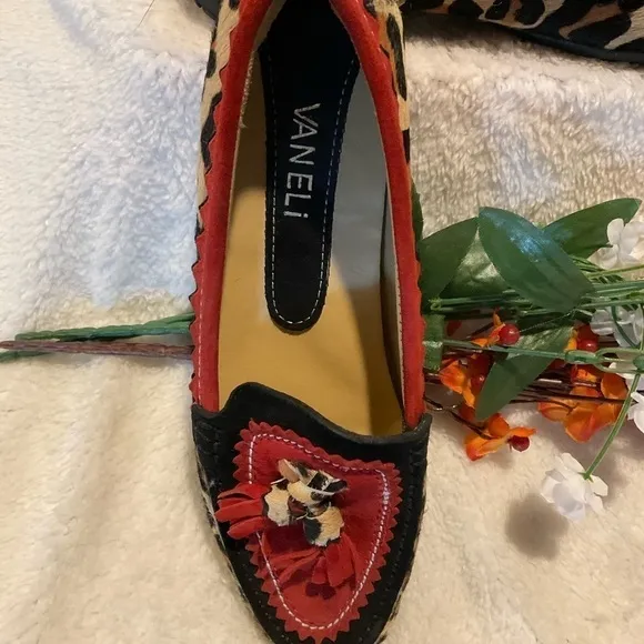 VANELI Calf Fur Moccasins with Tassels