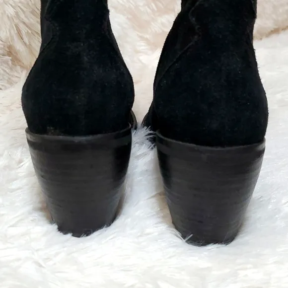 Vaneli Catkin Western Heeled Pull on Slouch Boot Black/Silver Women's Size 9N