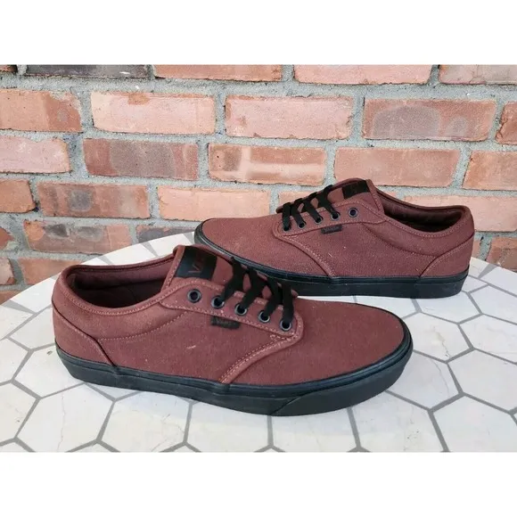 Vans Atwood Mixed Canvas Root Beer Brown Size 11.5 Men New Rare Skateboarding