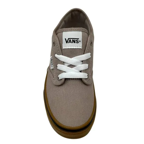 Vans Atwood Youth Boys Canvas Casual Shoes Size 2 Dark Beige Low Top Lace up