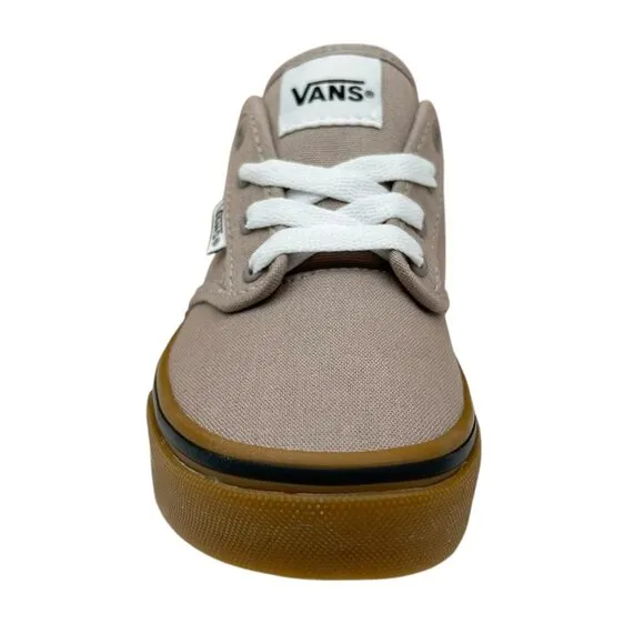 Vans Atwood Youth Boys Canvas Casual Shoes Size 2 Dark Beige Low Top Lace up