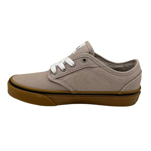 Vans Atwood Youth Boys Canvas Casual Shoes Size 2 Dark Beige Low Top Lace up