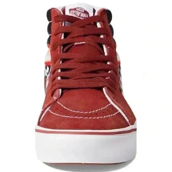 Vans Comfycush SK8 HI Fire Brick Canvas Skateboard Shoes Sz M 10.5 W 12 NIB