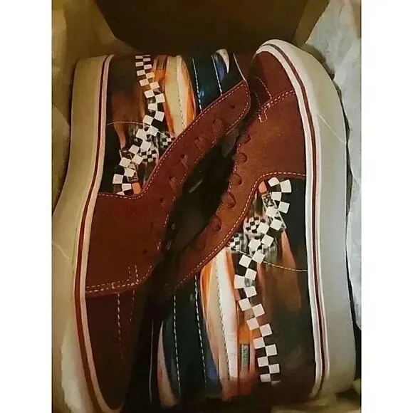Vans Comfycush SK8 HI Fire Brick Canvas Skateboard Shoes Sz M 10.5 W 12 NIB