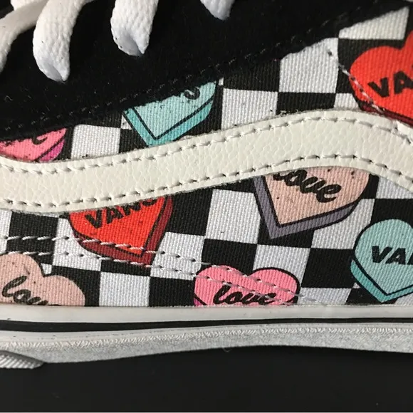 Vans Conversation Candy Hearts Skate Shoes Sneakers Low Top Suede Canvas