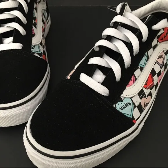 Vans Conversation Candy Hearts Skate Shoes Sneakers Low Top Suede Canvas