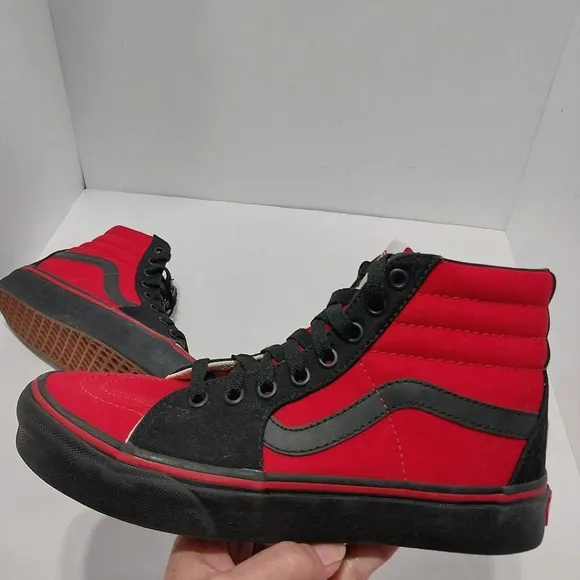 Vans Custom Sk-8 Hi &quot;Red Riot&quot; Sneakers, NEW‎ 7.5|EUR 38