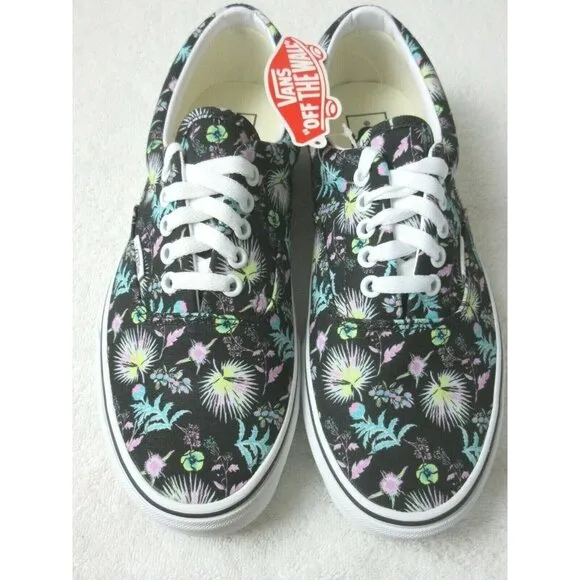 Vans Era Women's Paradise Floral Black True White Canvas shoes Sizes NIB