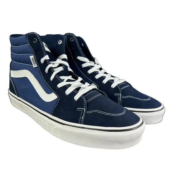 VANS Filmore Hi Navy Blue Suede Canvas Shoes Men's Size 12