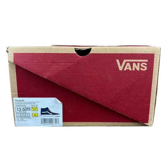 VANS Filmore Hi Navy Blue Suede Canvas Shoes Men's Size 12