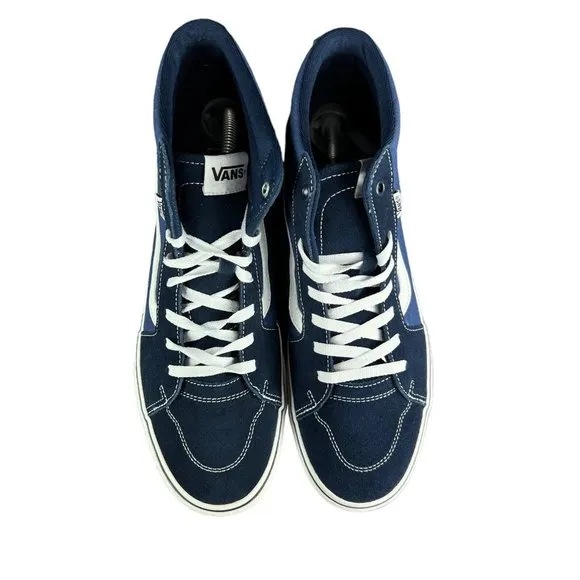 VANS Filmore Hi Navy Blue Suede Canvas Shoes Men's Size 12