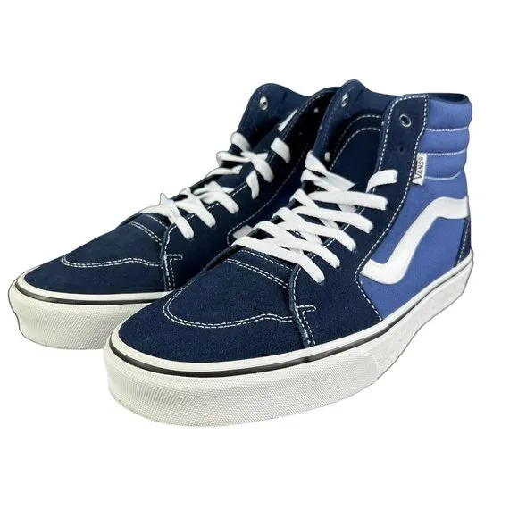 VANS Filmore Hi Navy Blue Suede Canvas Shoes Men's Size 12