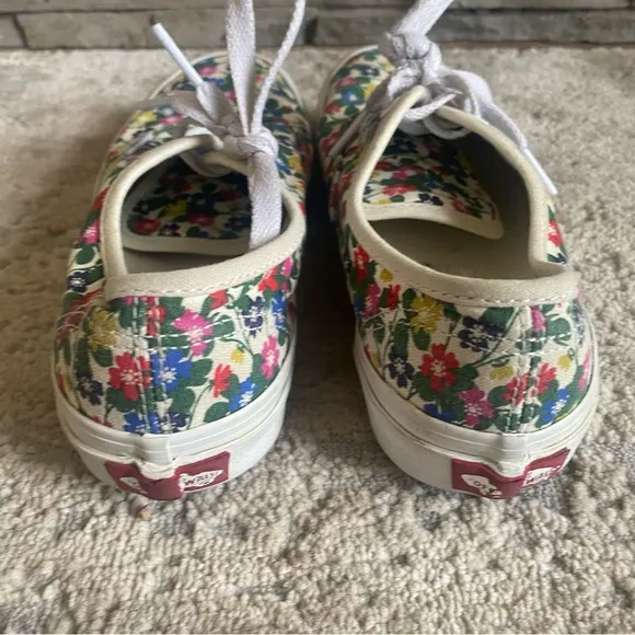Vans Floral Authentic Sneakers Low Top Boat Shoes Flower Print Lace Up: 2