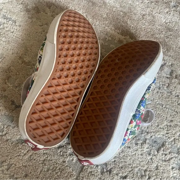 Vans Floral Authentic Sneakers Low Top Boat Shoes Flower Print Lace Up: 2