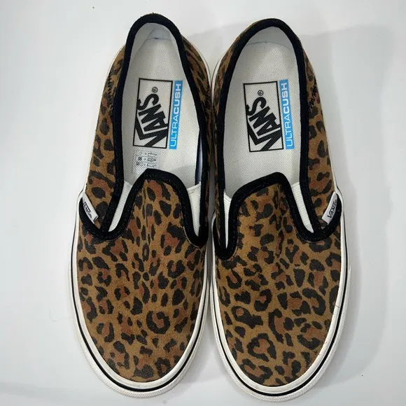 Vans Leopard Ultracrush Slip On SF Skateboard Low Top Shoes Sneakers