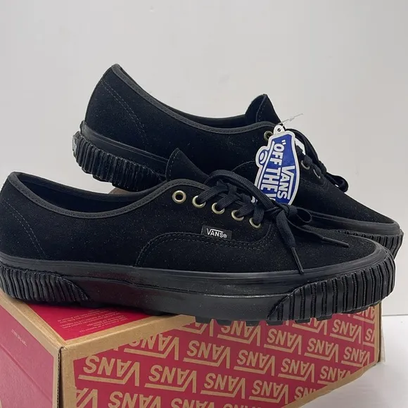 Vans Men's Authentic 44 LAnaheim Factory Og SuedeVN0005U4BLK Black Canvas Shoe