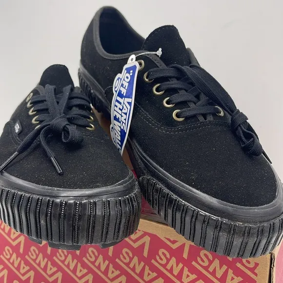 Vans Men's Authentic 44 LAnaheim Factory Og SuedeVN0005U4BLK Black Canvas Shoe