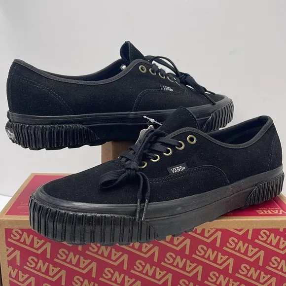 Vans Men's Authentic 44 LAnaheim Factory Og SuedeVN0005U4BLK Black Canvas Shoe