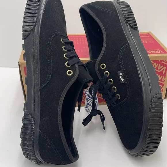 Vans Men's Authentic 44 LAnaheim Factory Og SuedeVN0005U4BLK Black Canvas Shoe