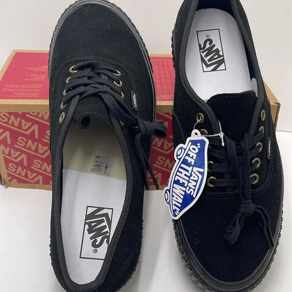 Vans Men's Authentic 44 LAnaheim Factory Og SuedeVN0005U4BLK Black Canvas Shoe