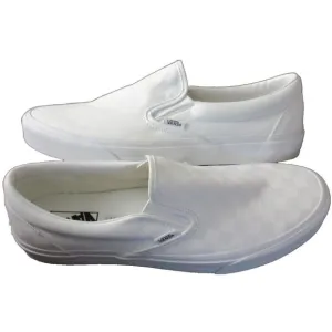 Vans Men's Classic Slip On True White Checkerboard Canvas Skate Shoes Sizes NIB