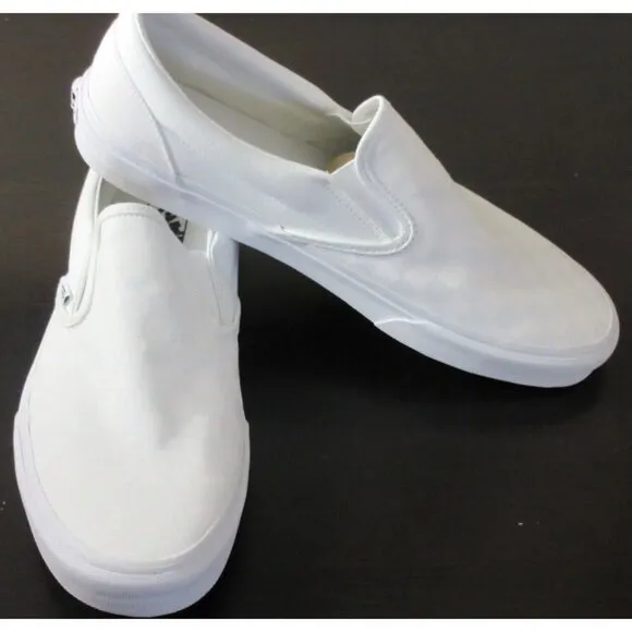 Vans Men's Classic Slip On True White Checkerboard Canvas Skate Shoes Sizes NIB