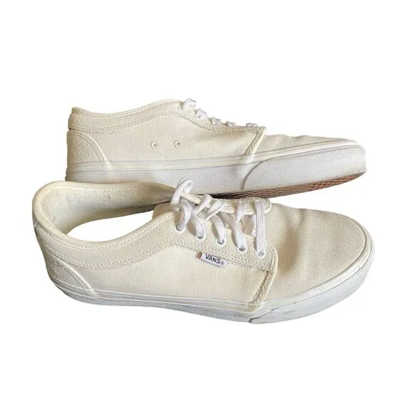 Vans Men's Marshmallow Chukka Low Pro Canvas &amp; Suede Skater Sneakers - Size 8.5