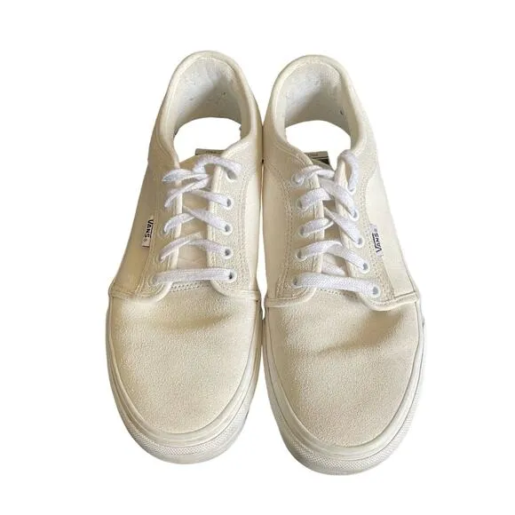 Vans Men's Marshmallow Chukka Low Pro Canvas &amp; Suede Skater Sneakers - Size 8.5