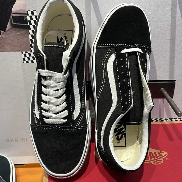 Vans Men’s Old Skool Stackform Suede/Canvas Black/True WhtVN0A7Q5M6BT Platforms