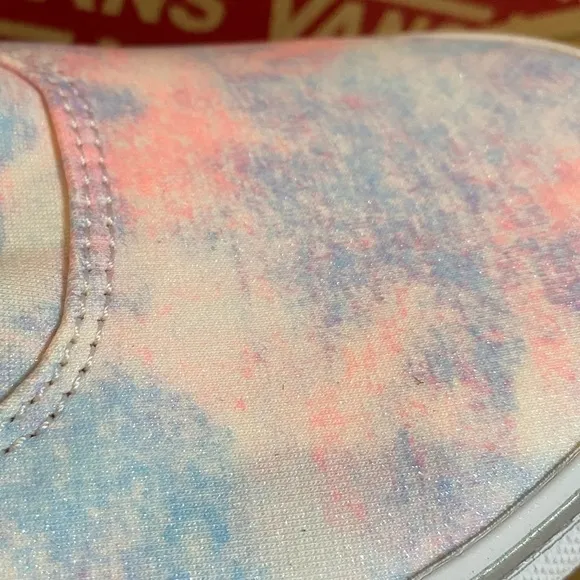 Vans NEW Youth Girl Doheny Pink Glitter Tie Dye White Shoes Big Kids Size 6