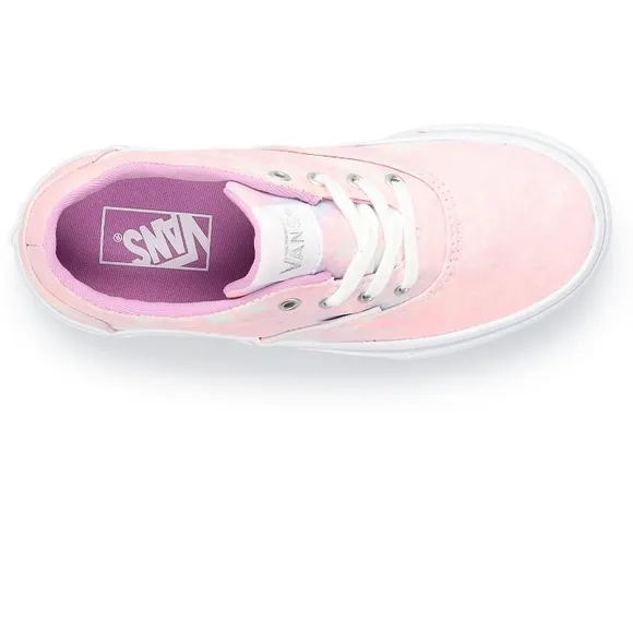 Vans NEW Youth Girl Doheny Pink Glitter Tie Dye White Shoes Big Kids Size 6