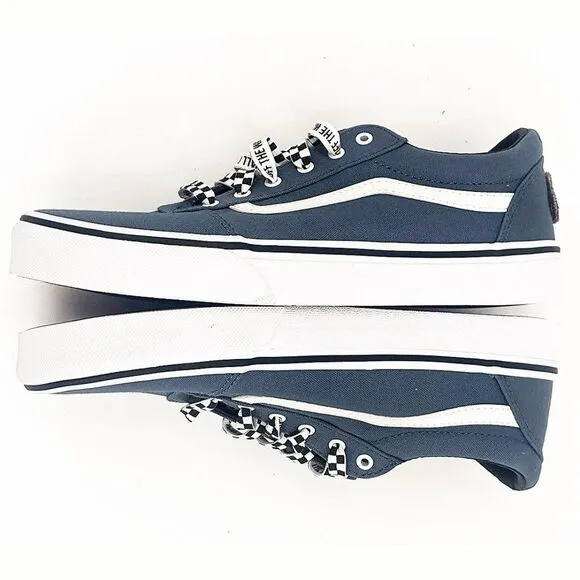 Vans Off the Wall Ward Skate Shoes Sneakers Blue Denim Size Youth 6