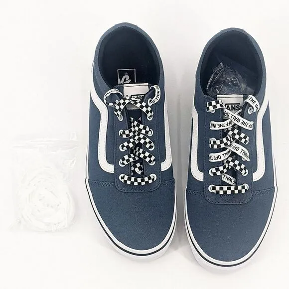 Vans Off the Wall Ward Skate Shoes Sneakers Blue Denim Size Youth 6