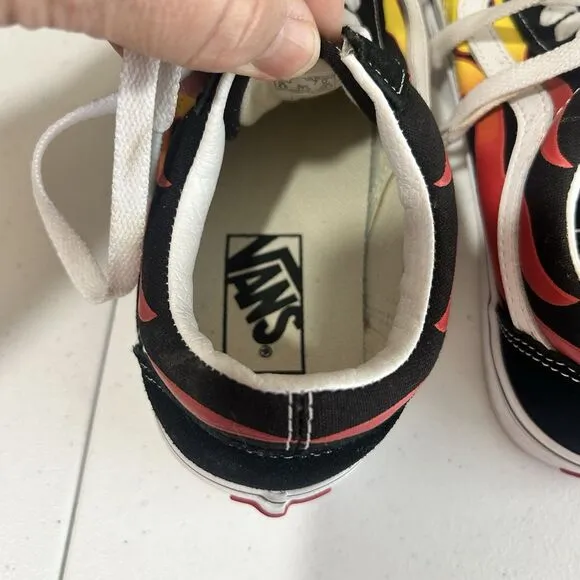 VANS Old Skool Flame Men's Skate Shoes Hot Rod Flames Shoe Size 5.5 New, No Box