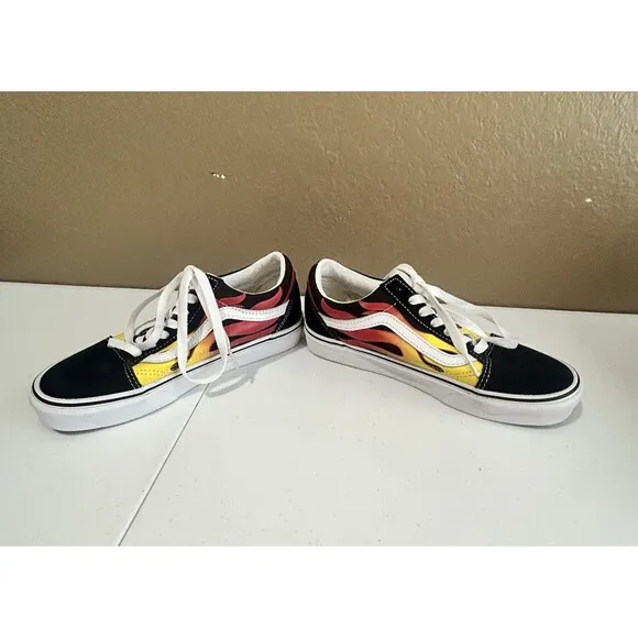 VANS Old Skool Flame Men's Skate Shoes Hot Rod Flames Shoe Size 5.5 New, No Box