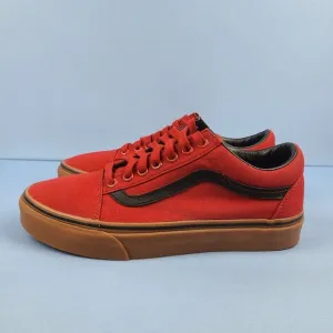 Vans Old Skool Mens Size 6.5 Canvas Skate Shoes Racing Red Gum Black VN0A38G1MLP