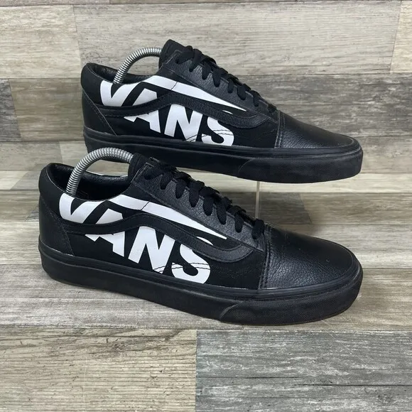 Vans Old Skool Pro Shoes Men’s 10 Black White Spell Out Leather Sk8